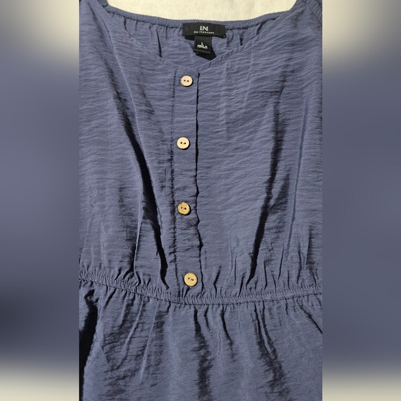 NWT Juniors Size Large Denim Color Short Sleeve Top - Picture 3 of 10